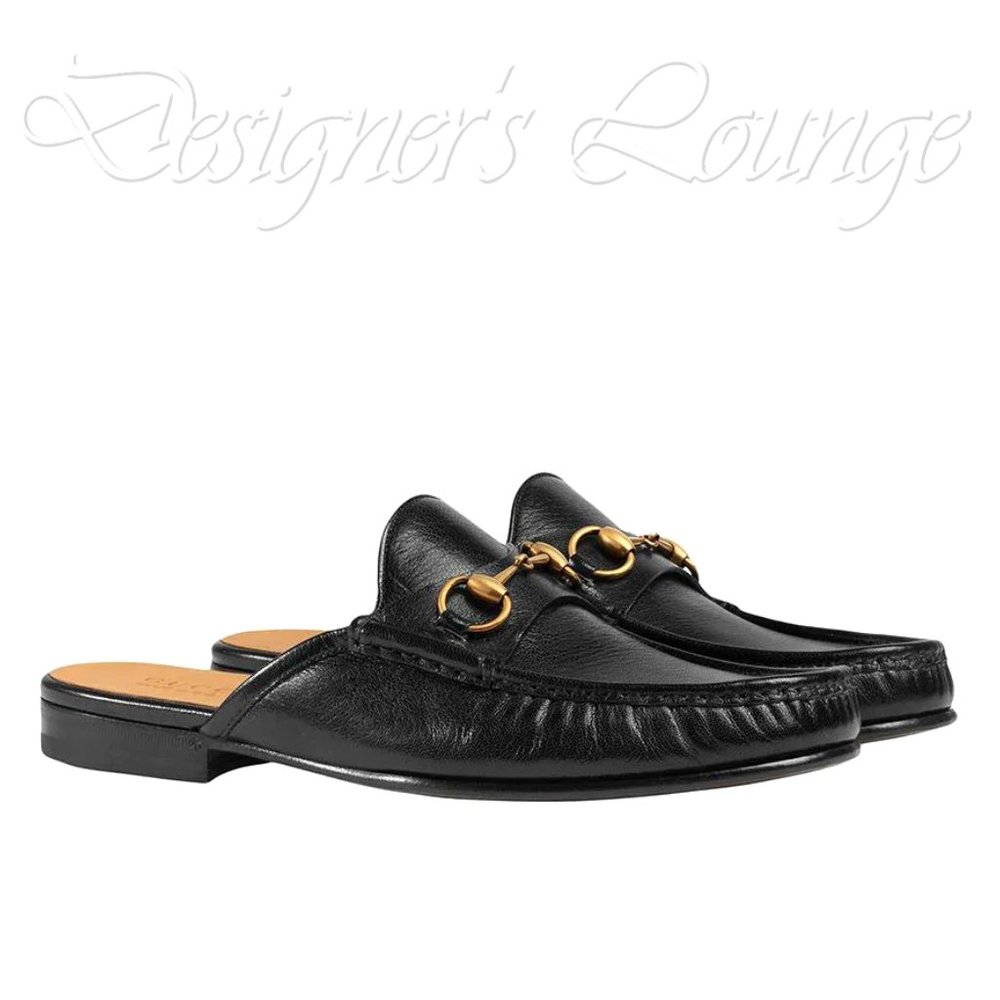 ⚡️SOLD! NEW GUCCI Quentin Horsebit Black Leather Loafers 11.5 G / US 12 Mules - Picture 7 of 9
